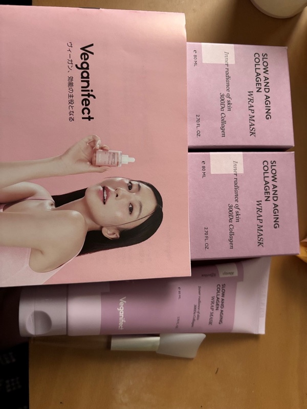 Veganifect コラーゲンパック80ml 3個セット 低分子コラーゲン マスクパック, 80ml, 3個