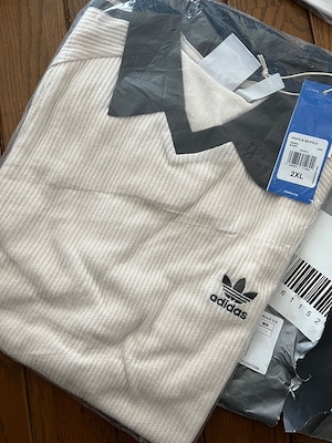 日本未発売！人気✨adidas originals ワッフルポロシャツ 半袖 白 adidas アディダス ワッフル ポロシャツ 半袖 S-XLサイズ