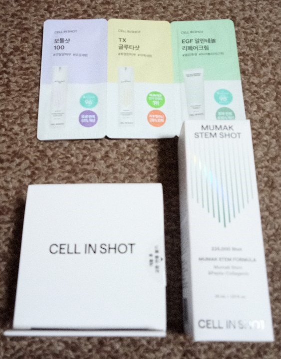 今月末まで値下げ　セルインショット無膜ステムショット×3個 EGFクリーム×3個 Qoo10] CELL IN SHOT [セルインショット 無膜ステムショット]