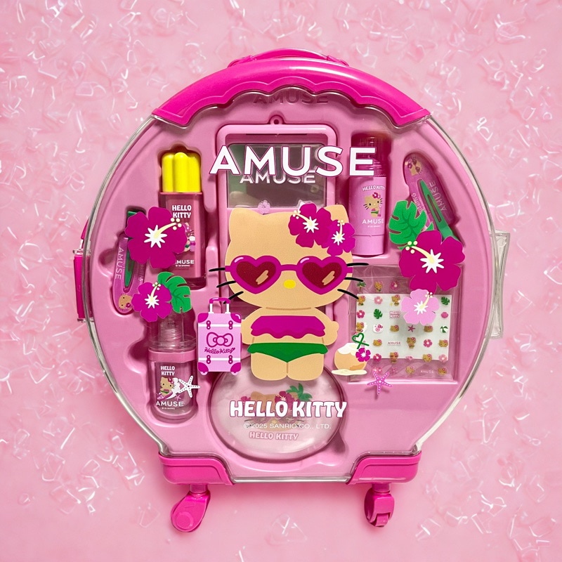AMUSE × HELLO KITTY ラージキャリーセット 日焼けハローキティ]フールメイクラージキャリーセット