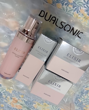 新品未使用 デュアルソニック ELIXIR リフティングコラーゲンセット エリクシールリフティングコラーゲンアンプル, 35ml