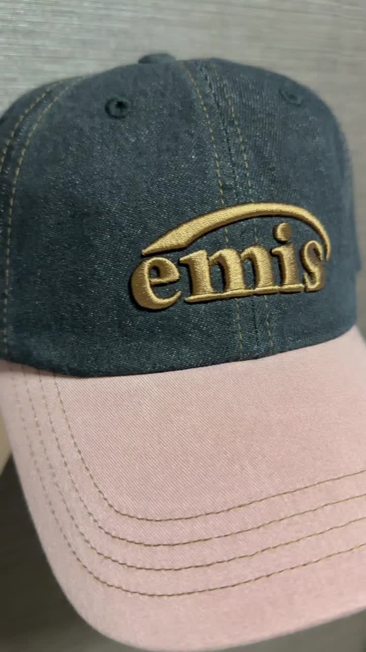 Qoo10 EMIS WASHED DENIM ロゴ キャップ