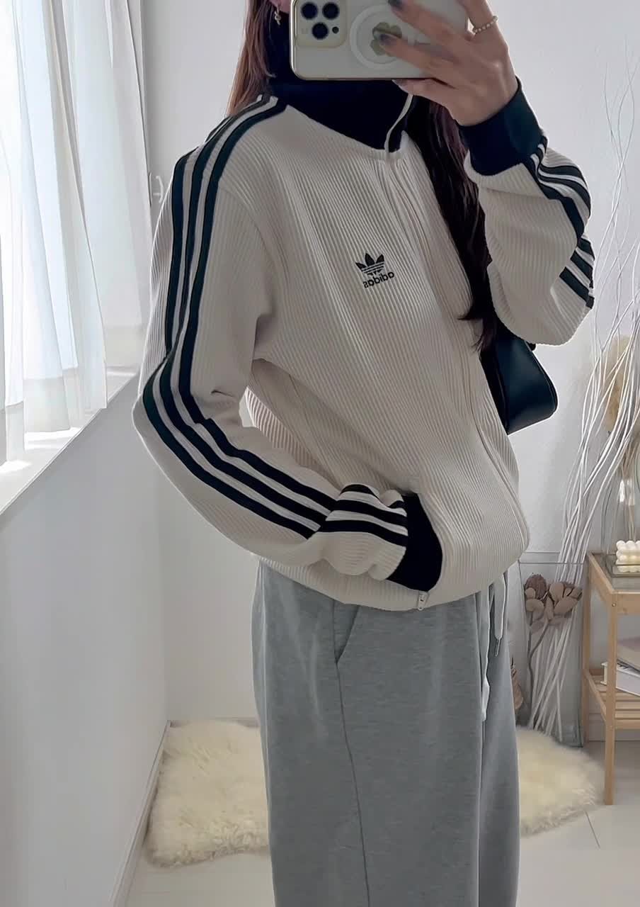 Qoo10 adidas ワッフル トラック ジャケット ミドル