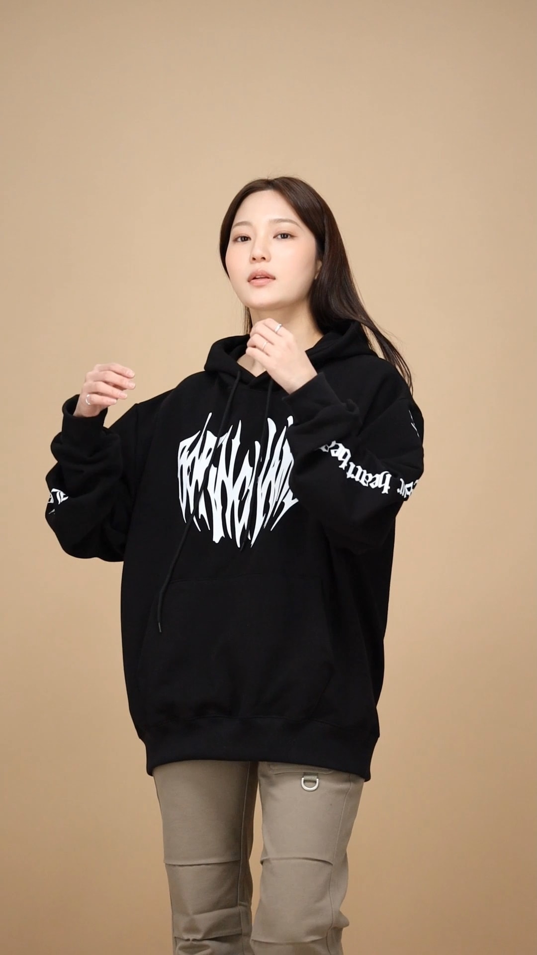 Qoo10 YOUHEE ジェニ着用 リボン 無地 長袖 フード