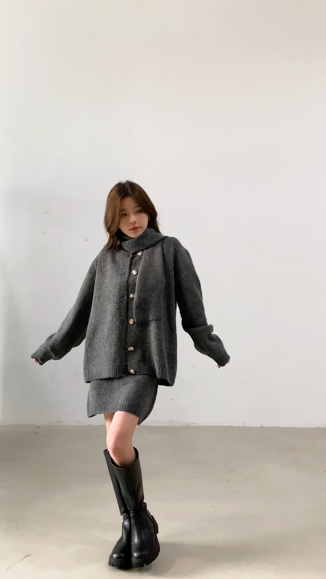 Qoo10 DAY CLOSET レディース ニットセットアップ 無地 長