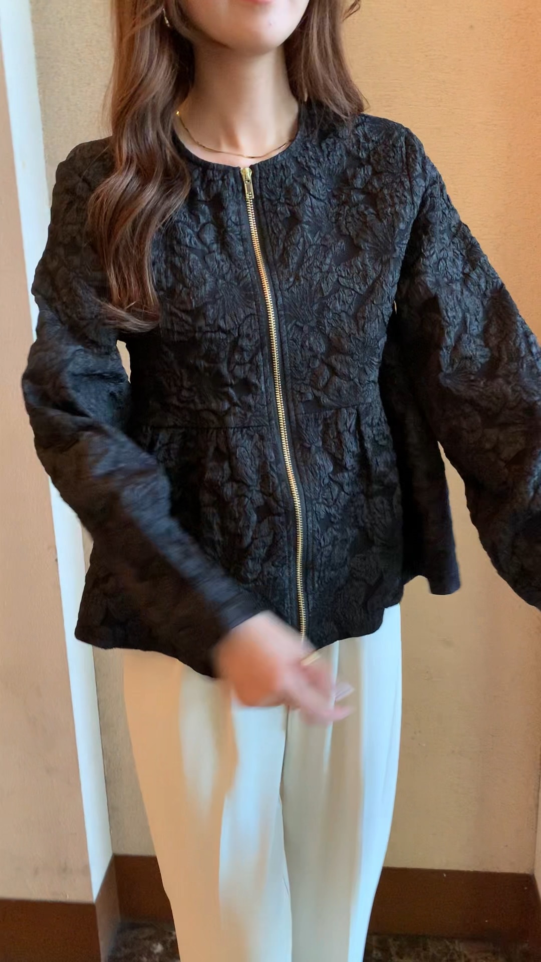 美品hue DAY TO EVENING パールペプラムジャケットノーカラーS黒 楽天市場】PICCIN PERLA [セットアップ可能] ペプラムパール