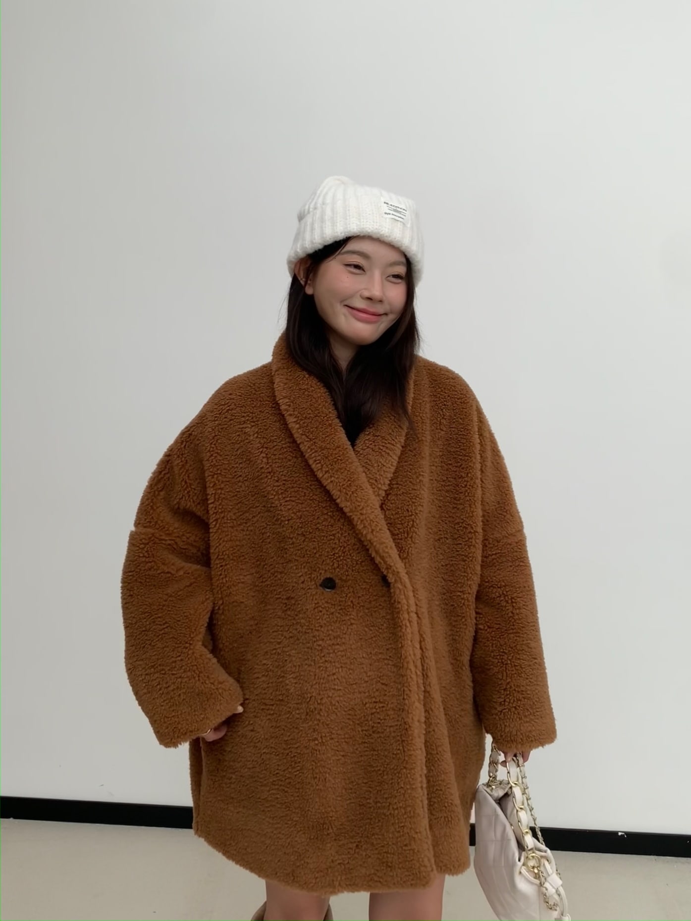 Qoo10 ダークエンジェル 高見えテディベアコート 無地 ミドル ボ